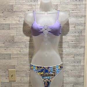 Source Unknown Lavender and Multicolor Bikini